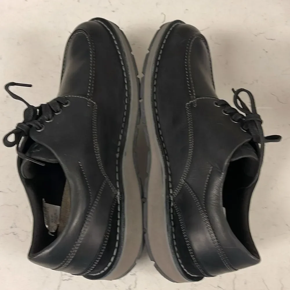 Clarks Gravelle Low Shoes Black Leather Men's Shoes Size 13 Wide ?